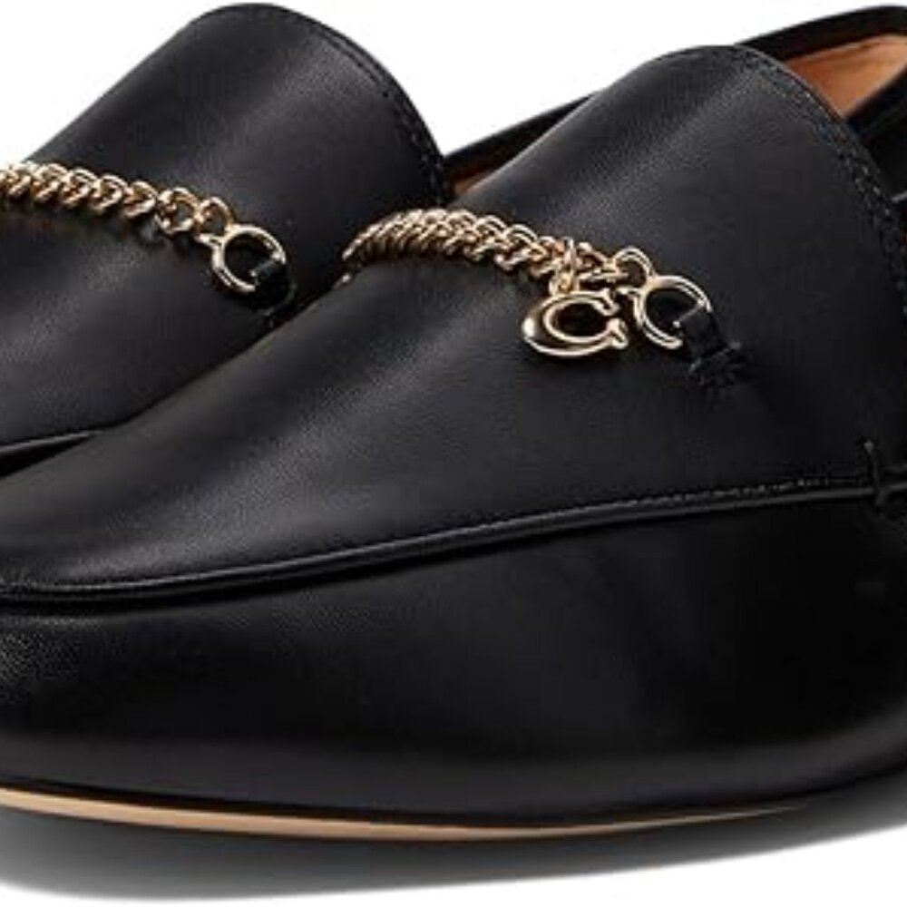 Coach Hanna Leather Loafer - Black - Size 8